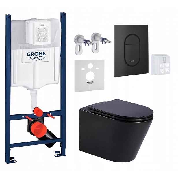 Grohe Rapid Sl s mísou Wc Imprese Jess černá a tlačítkem černá matná