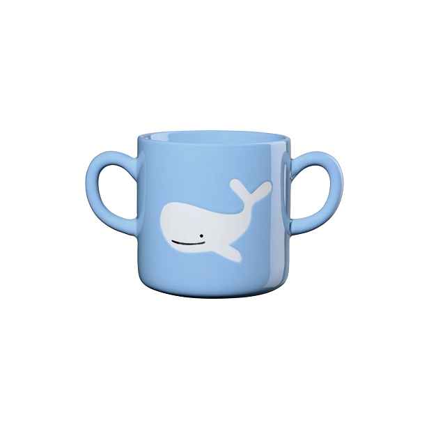 Porcelánový hrnek s uchem 250 ml velryba KIDS ASA Selection - modrý
