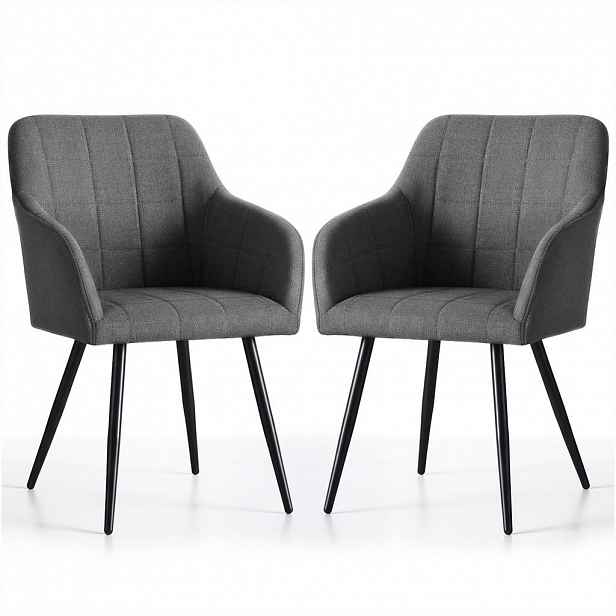 RAUMHIRSCH FURNITURE ČALOUNĚNÁ ŽIDLE, sada 2 ks, kovové nohy grafitová, černá 54/82/58