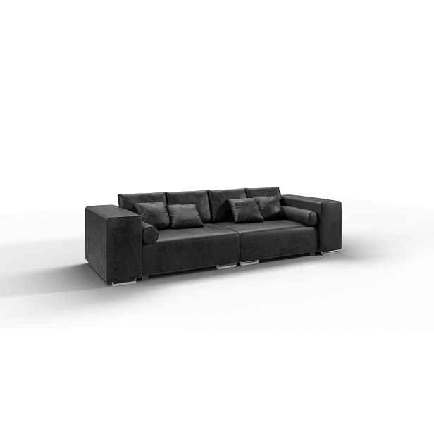 S-Style POHOVKA BIG SOFA Rico z antracitového mikrovlákna ve vintage stylu