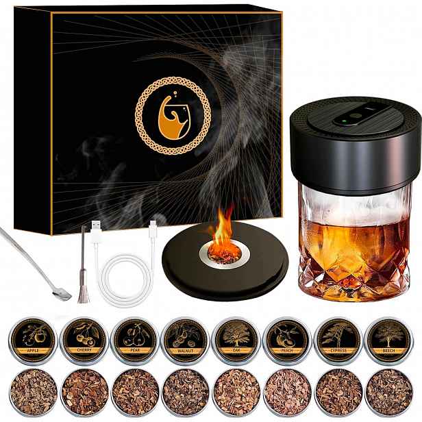 Sada na uzení whisky Smoker Gadget Dárek pro přítele muže 9v1