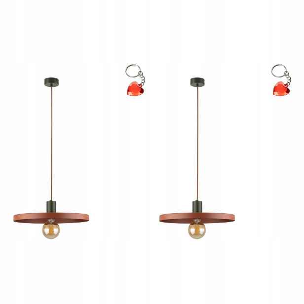 Tk Lighting Sada 2x Závěsná lampa Sila Hnědá Kov E27 Regulace