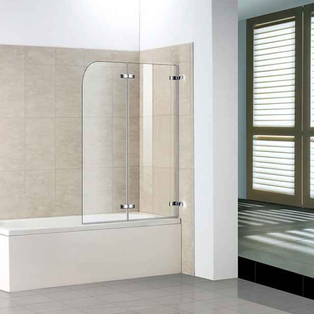 Vanová zástěna S2 CLEAR 120x140 - dvoudílná sklopná, čiré sklo