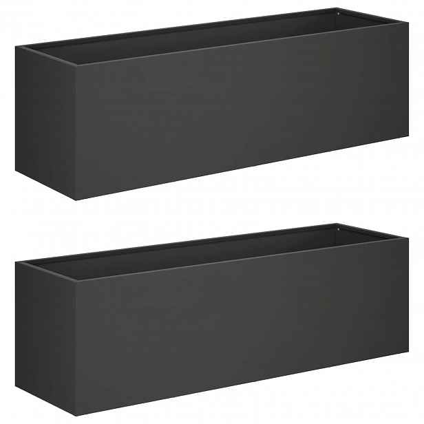 vidaXL Zahradní pěstebník 2 ks Černá 80 x 30 x 30 cm