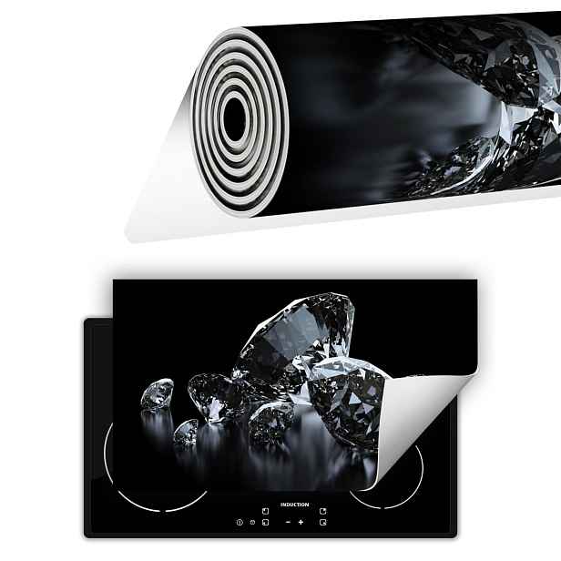 Vinylová Krytka Na Sporák 90x52 Černá diamantová