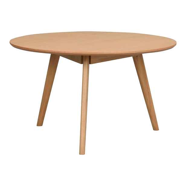 Kulatý konferenční stolek v dekoru dubu v přírodní barvě 90x90 cm Yumi - Rowico