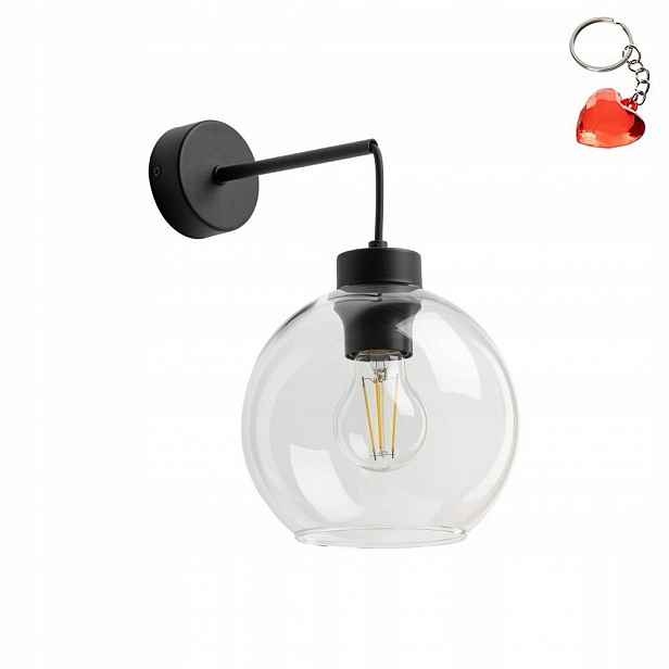 Nástěnné svítidlo Černé Sklo E27 15W Kov Moderní Cubus Tk Lighting