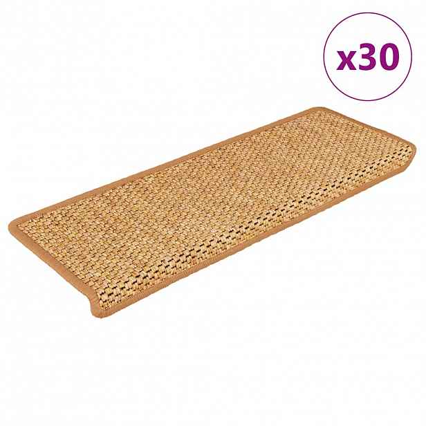 vidaXL Samolepicí rohože na schody Sisal-Look 30 ks 65x21x4cm sisal