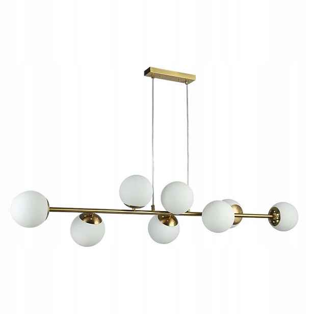 Závěsné stropní svítidlo Lustr 8x E27 Zlatá Kule 120 cm