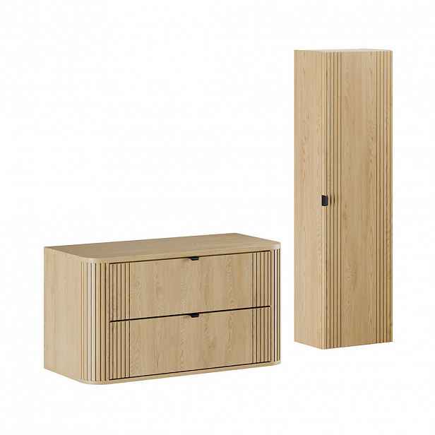 Petits-meubles KOUPELNOVÝ NÁBYTEK 100.4cm Mila 2er-Set Světlý dub