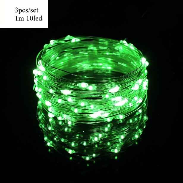 TEMU 3ks 1m 10LED Měděné drátěné řetězové světla na baterie, pohádková světla, světla na věnce, řetězová světla, pohádková světla, na baterie. Vhodné