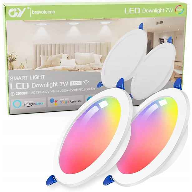 Led Bodová Lampa Kulaté Stropní Svítidlo Pod Omítku 11CM 9W Rgb 2700K-6500K Sada 2KS Pro