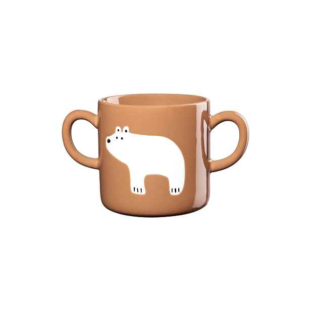 Porcelánový hrnek s uchem 250 ml medvěd KIDS ASA Selection - hnědý
