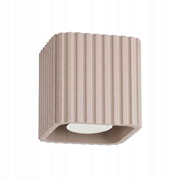 Sollux Lighting stropní spot Riff čtvercový taupe rýhovaný 1xGU10 10W