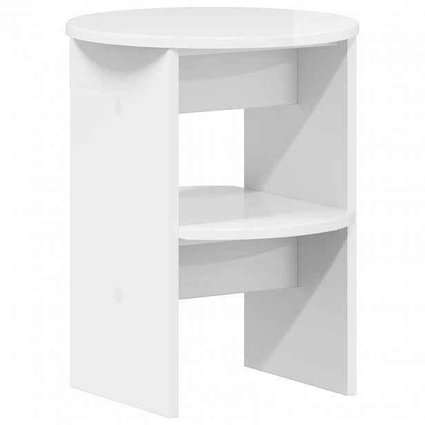 vidaXL Boční skříňka Vysoký Lesklý Bílý Ø40 x 50 cm Dřevěný materiál