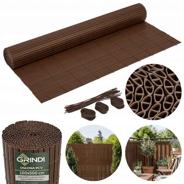 Kryt Na Balkon Zesílený Pvc Balkonová Podložka 100x500 Bronz Gmp