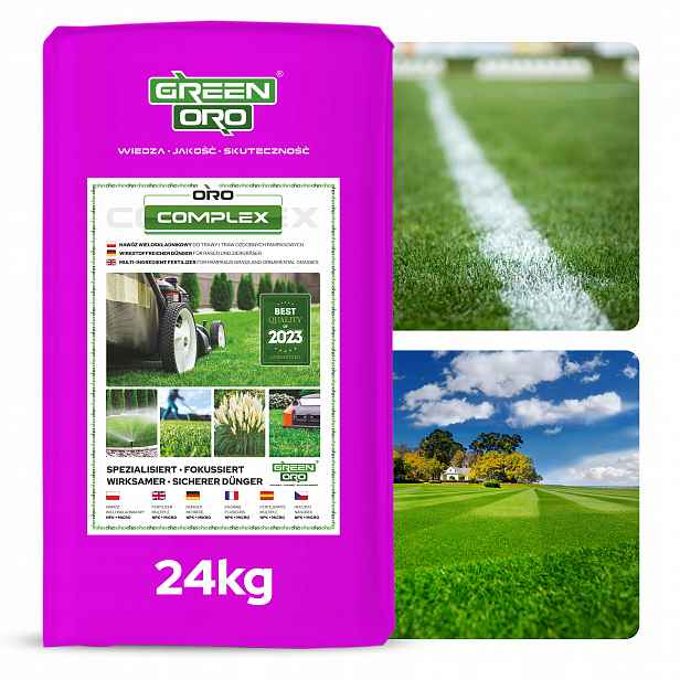 Letní hnojivo na Trávy na mech s železem Fe Oro Complex 24 kg Green Oro
