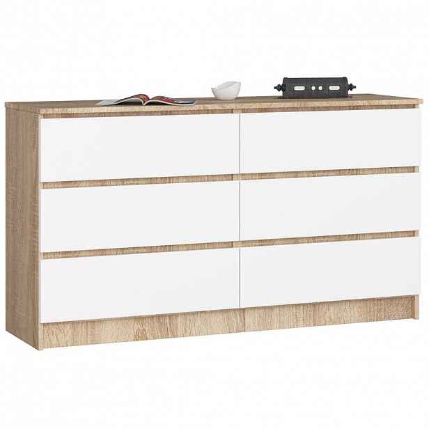 RAUMHIRSCH FURNITURE KOMODA dub Sonoma, bílá 77/138/40