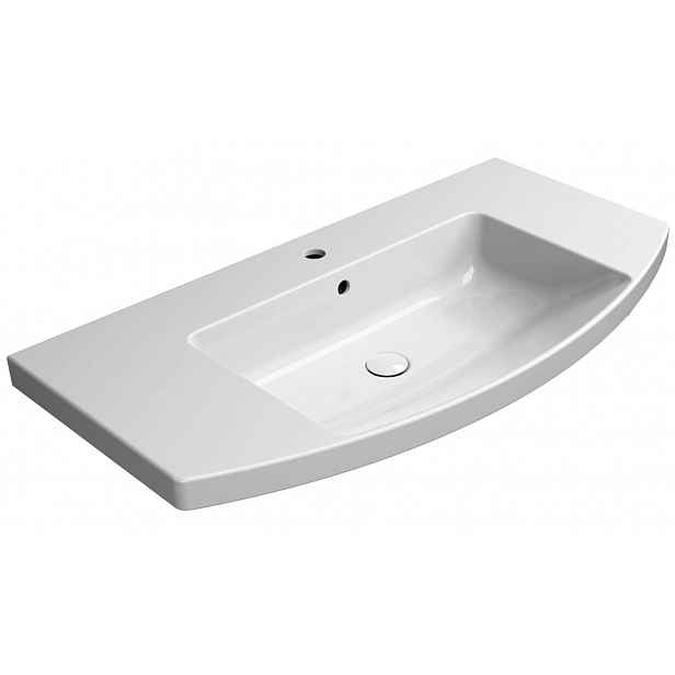 Sapho GSI Norm - Umyvadlo 100x52 cm, s přepadem, otvor pro baterii, ExtraGlaze, bílá 8643111