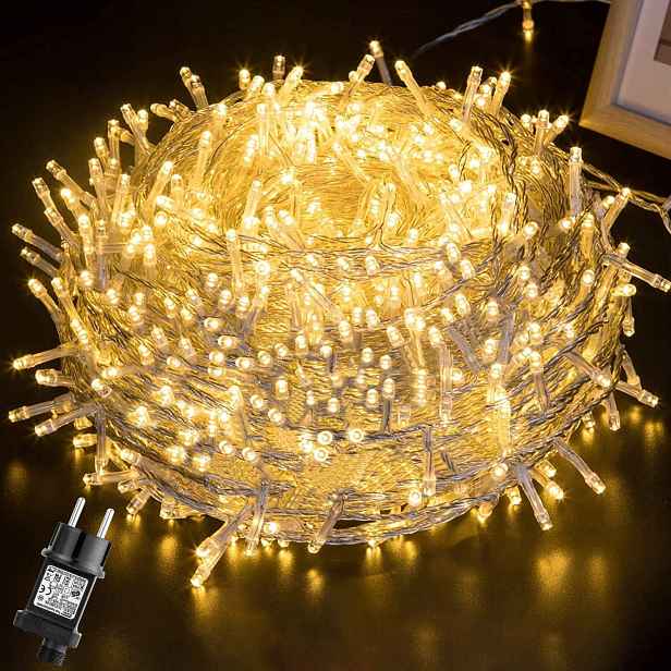 Vánoční osvětlení na stromeček Led 1000 diod 100 m teplá bílá 8 režimů IP44 Venkovní