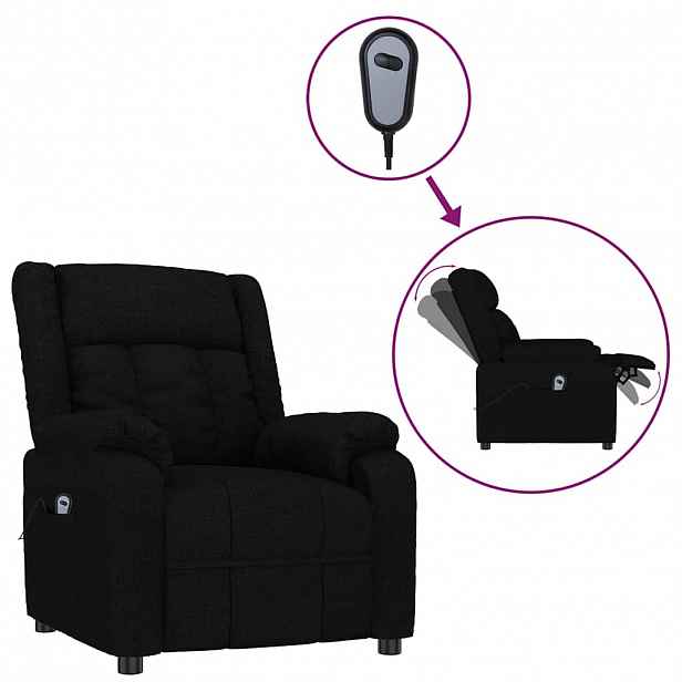 vidaXL Elektrické polohovací křeslo černé textil