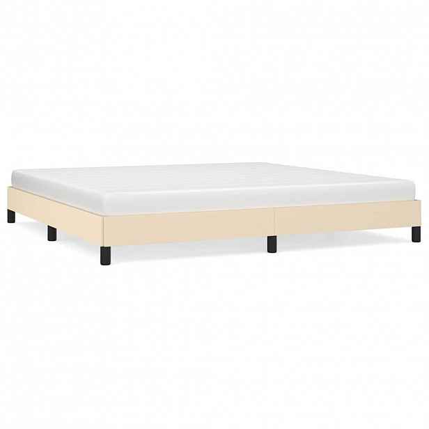 vidaXL Rám postele bez matrace krémový 200 x 200 cm textil