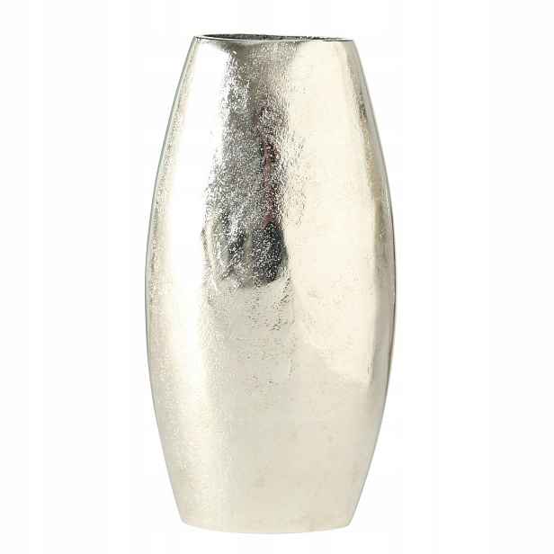 Dekorativní Kovová Váza Stříbrná, Moderní, Vysoká, 17 X 6 X 22 CM
