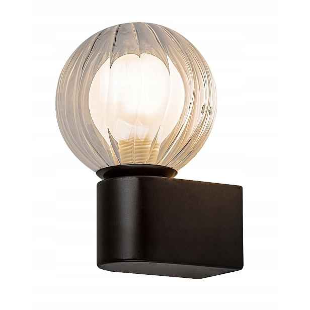 Koupelnové nástěnné svítidlo černé skleněné kulaté 1xG9 3.5W IP44 Rabalux