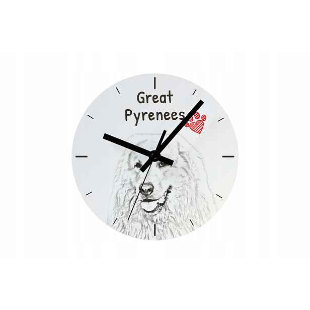 Pyrenejský horský pes, závěsný a stojící hodinový stroj se psem, personalizace