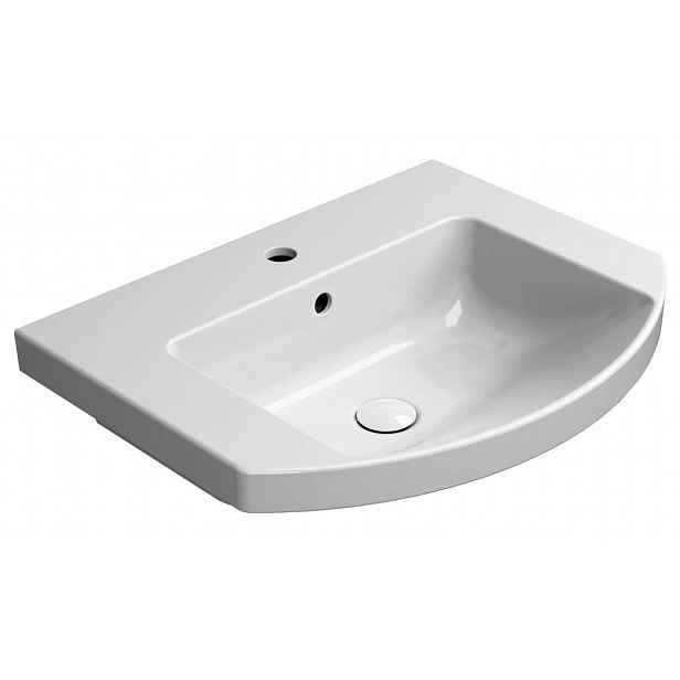 Sapho GSI Norm - Umyvadlo 60x49 cm, s přepadem, otvor pro baterii, ExtraGlaze, bílá 8645111