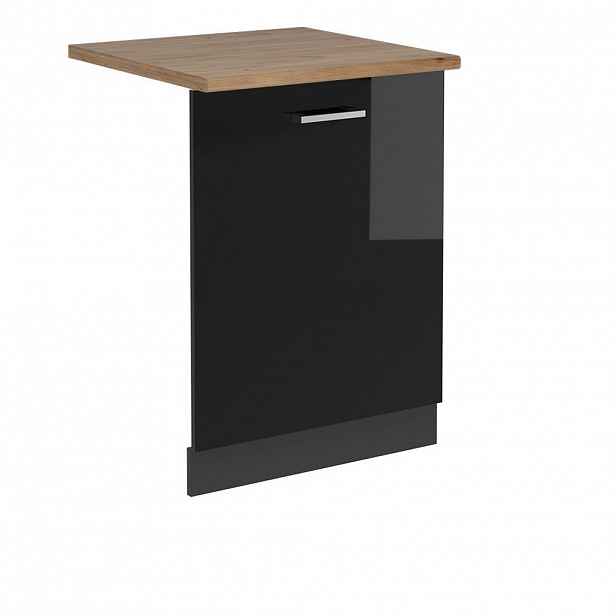 Vicco ČELNÍ PANEL MYČKY R-Line Černý vysoký lesk 60 cm , PD Dub