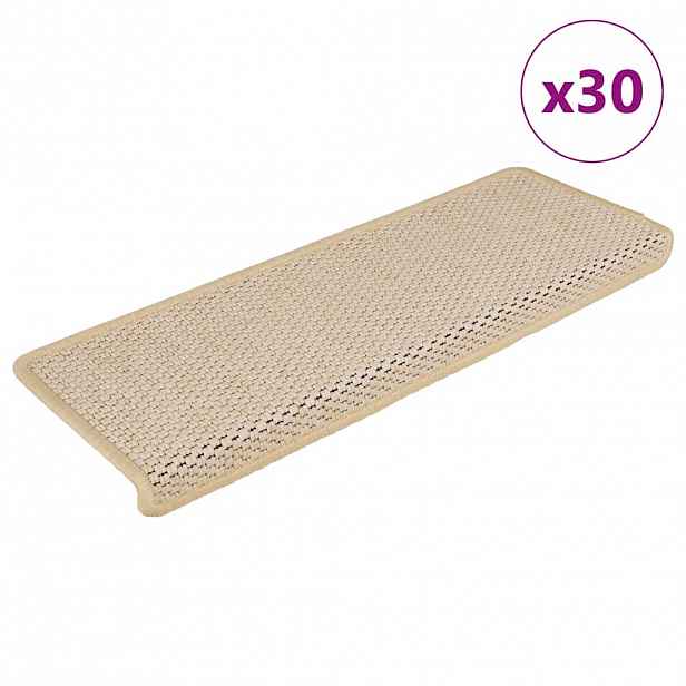 vidaXL Samolepicí rohože na schody Sisal-Look 30 ks 65x21x4 cm Berber