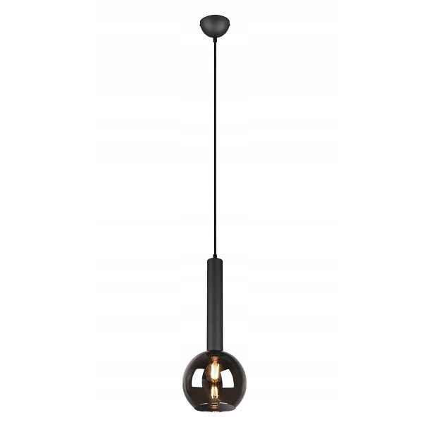 Závěsná lampa koule tmavé stínidlo černá Trio