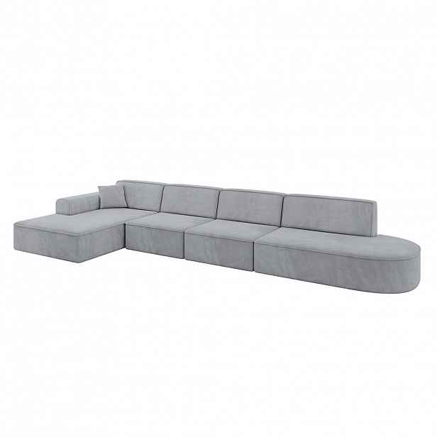 ALTDECOR ROHOVÁ SEDACÍ SOUPRAVA s otomanem vlevo IREA-L3-v3 – 412 x 165 x 77 cm šedá