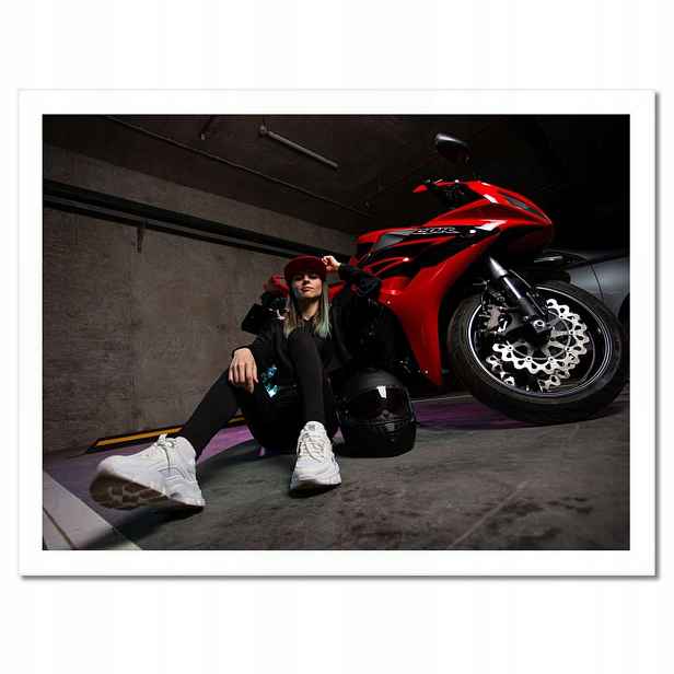 Plakáty v rámu 40x30 Červený motocyklový závodník