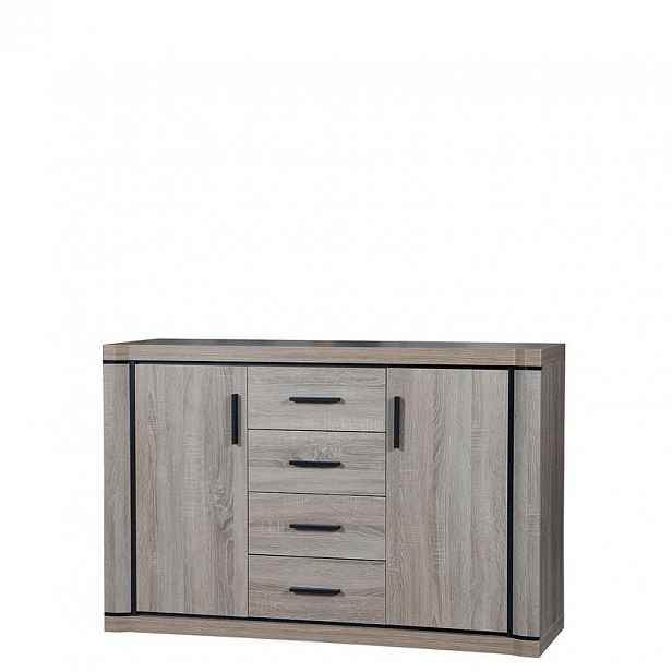 Kombinovaná komoda ARIKA - šířka 137 cm, dub lanýž