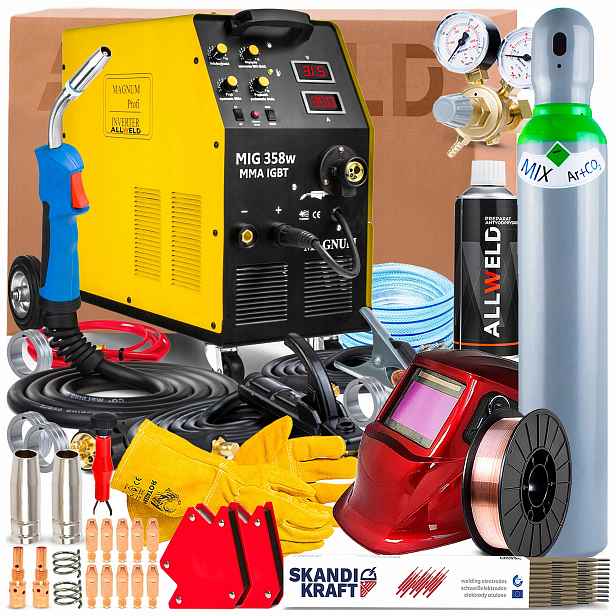Svářečka Magnum Mig 358W 400V 350A Mma Lutosvařovací Flux 4-VÁLCOVÁ