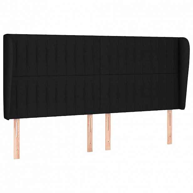 vidaXL Čelo postele typu ušák černé 203x23x118/128 cm textil