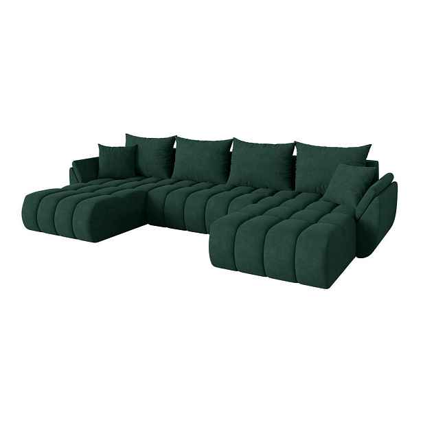 ALTDECOR SEDACÍ SOUPRAVA DO U s funkcí spaní a úložným prostorem TOKO-U-v1 378x194x86 zelená velur