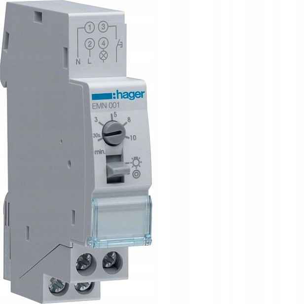 Elektronický schodišťový automat 230 V 16 A 0,5-10 min EMN001