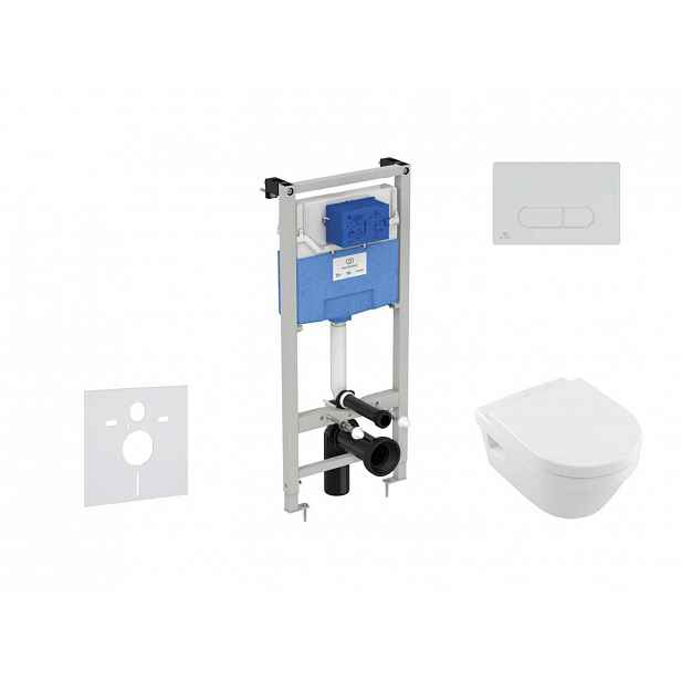 Ideal Standard ProSys - Set předstěnové instalace, klozetu a sedátka Architectura, tlačítka Oleas M1, DirectFlush, SoftClose, CeramicPlus, chrom mat P