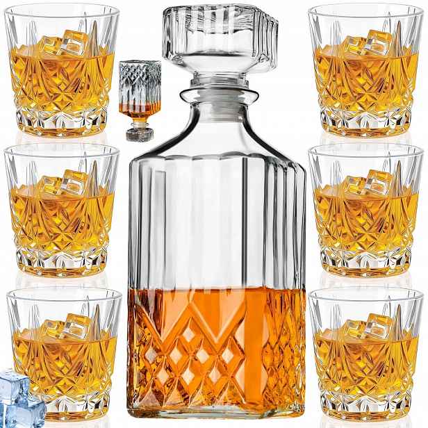 Sada Whisky Pro Muže 6 Sklenice Láhev Na Pití Whisky Dárek 920 ML