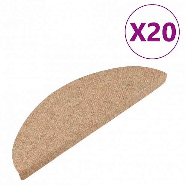 vidaXL Samolepicí rohože na schody 20 ks béžová 56x17x3 cm