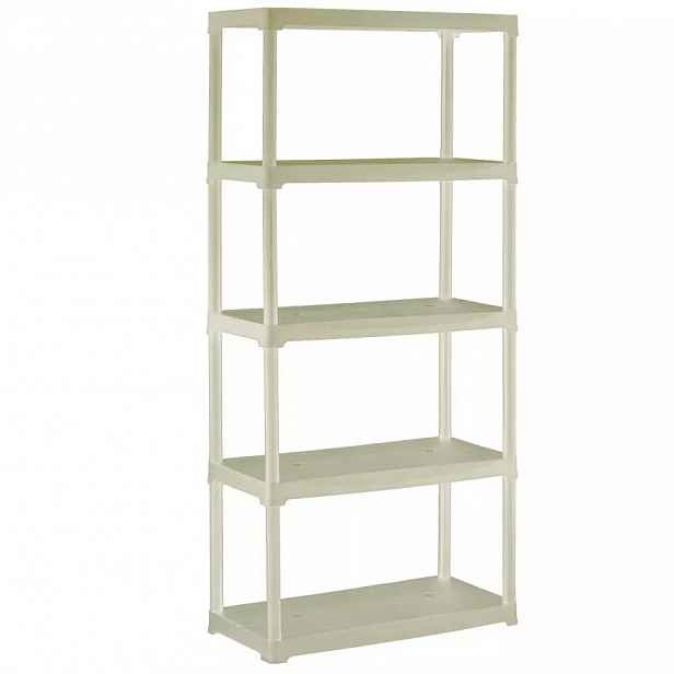 Plastový regál T80/5E écru 176x80x40 cm – 5 polic/30 kg