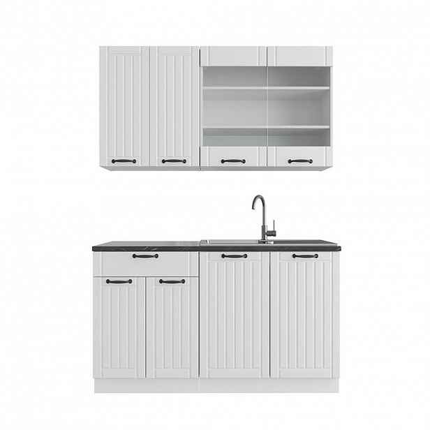 Vicco JEDNOTKOVÁ KUCHYNĚ Fame-Line Bílý venkovský dům/bílá 140 cm , PD Antracit