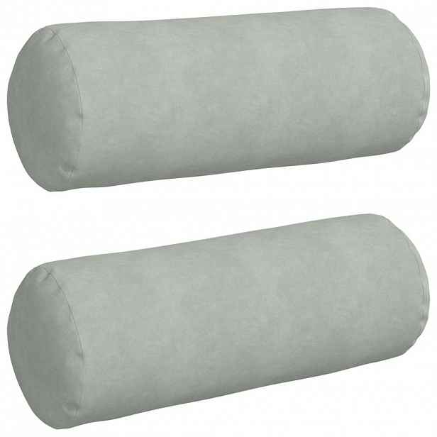 vidaXL Polštáře 2 pcs Světle šedá Ø 25 x 70 cm Žebrovaná látka
