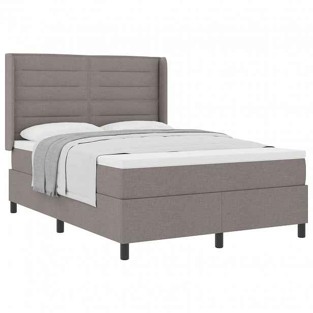 vidaXL Postel s boxspringem s polštářem Taupe 200 x 140 cm textil