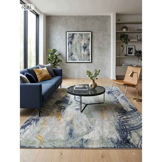Koberec do obývacího pokoje 160 x 230 cm, vícebarevný, měkký vlas, plyšový