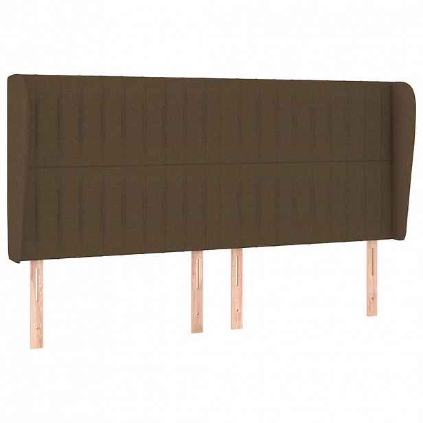 vidaXL Čelo postele typu ušák tmavě hnědé 203x23x118/128 cm textil