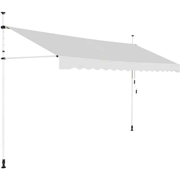 Balkonová, terasová markýza 395 x 120 cm, šedá